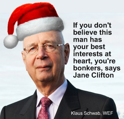 Klaus Schwab in Santa hat