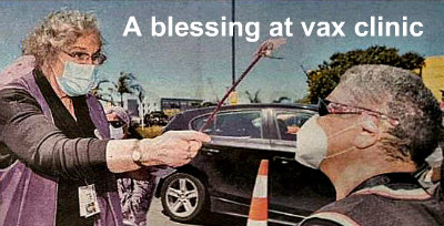 A blessing at vax clinic